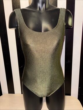 Catalina Olive Green Ribbed One-Piece Swimsuit